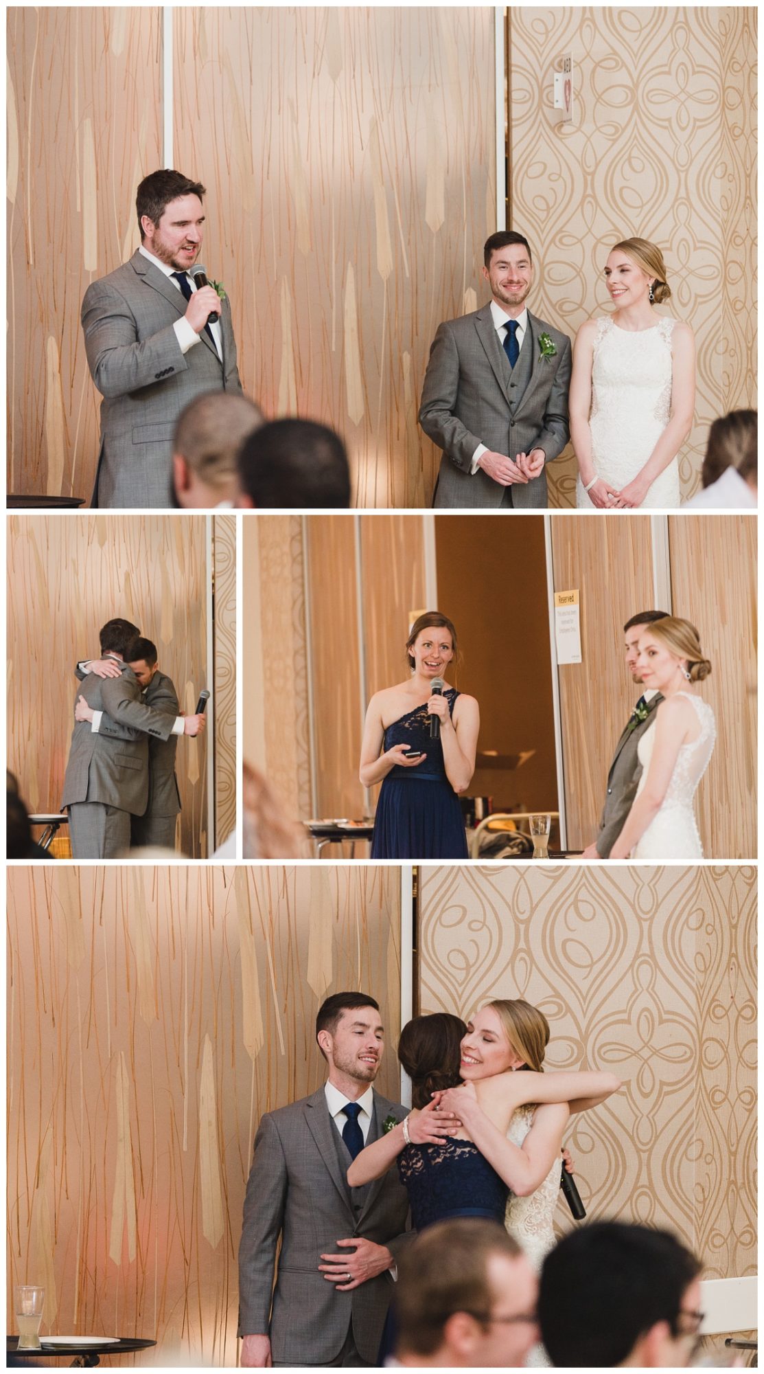 Scenes from speeches from best man and maid of honor, wedding photography by Sandra Grunzinger Photography