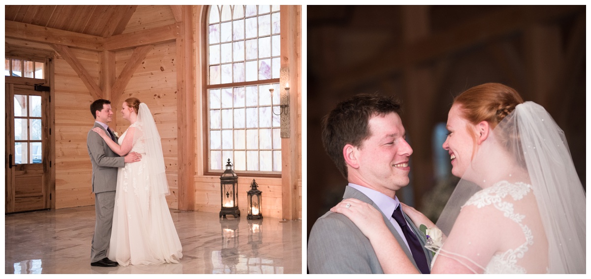 bride and groom enjoying their first dance at Stone House of St. Charles, a St Louis wedding venue
